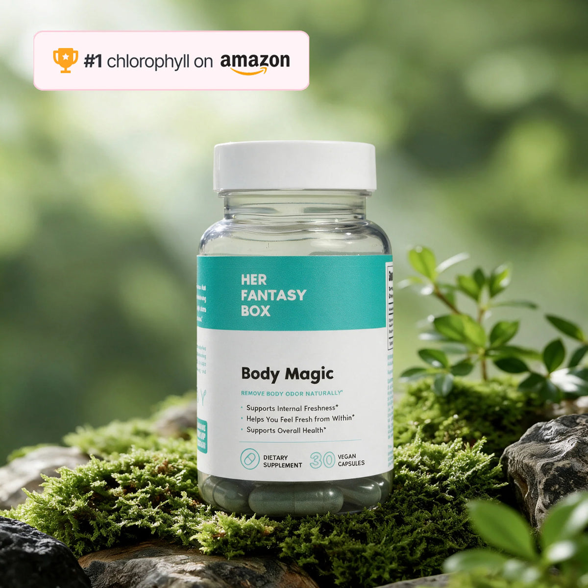 Body Magic Chlorophyll Pill - For Body Odor, Detox & Skin