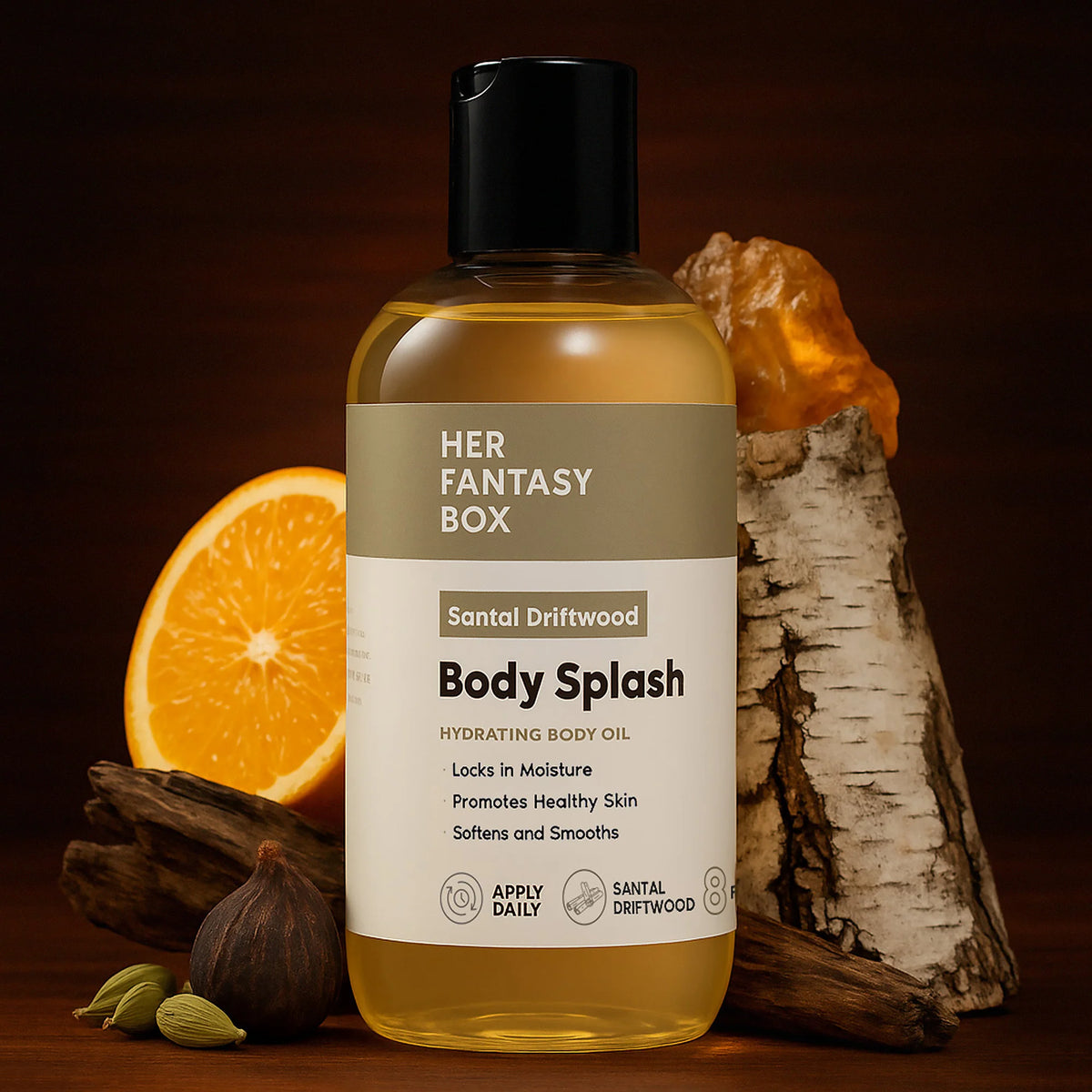 Body Splash - Skin Smoothing Body Oil (Santal Driftwood) LUXURY SCENT